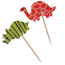 24PCS Assorted Dinosaur Turtle Cupcake Picks Cake Toppers Party Decoration