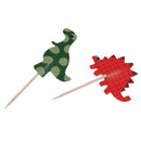 24PCS Assorted Dinosaur Turtle Cupcake Picks Cake Toppers Party Decoration