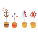 24 Pieces Nautical Style Paper Cupcake Picks Cake Topper Party Cake Decor
