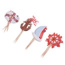 24 Pieces Nautical Style Paper Cupcake Picks Cake Topper Party Cake Decor