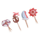 24 Pieces Nautical Style Paper Cupcake Picks Cake Topper Party Cake Decor