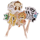 24 Pieces Zoo Wild Animal Monkey Zebra Lion Cupcake Toppers Cake Picks Decorations Wedding Baby Shower Favors Party Supply