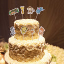 24 Pieces Zoo Wild Animal Monkey Zebra Lion Cupcake Toppers Cake Picks Decorations Wedding Baby Shower Favors Party Supply