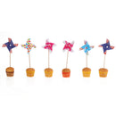6 Pieces Lovely Mini Windmill Cupcake Picks Cake Toppers Wedding Baby Shower Party Cake Baking Decorations