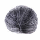 Funny Old Lady Grandma Silver Gray Short Bun Wig Party Cosplay Fancy Dress