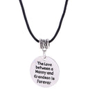 Nanny & Grandson Forever Love Round Pendant Leather Chain Necklace Gift