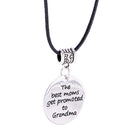The Best Moms Get Promoted To Grandma Retro Silver Necklace Mothers Day Gift