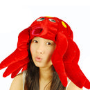 Novelty Fun Unisex Costume Warm Hat Octopus Cuttlefish Sea Animal Velvet Hat with Legs Present Christmas Fancy Dress Props
