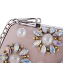 Women Rhinestone Pearl Handbag Wedding Evening Party Clutch Bag Wallet Purse