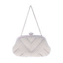 Ladies Women Girl's Evening Wedding Party Bag Handbag Clutch Beaded Pearl Crystal Purse