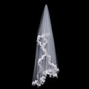 Bridal Wedding Single Layer Veil Lace Flower Butterfly Edge 1.5m Long Ivory
