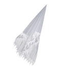 One Tier Flower Edge Wedding Bridal Lace Long Veil 1.5m Ivory No Comb