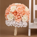 Artificial Flowers Simulation Bridesmaids Bouquet Wedding Home Decor Beige