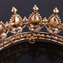 Baroque Ruby Gold Queen Crown Tiara Wedding Headpiece Girls Pageant Costume