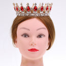 Baroque Ruby Gold Queen Crown Tiara Wedding Headpiece Girls Pageant Costume
