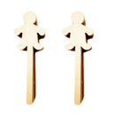24x Wood Craft Sticks Snowman Shaped 12 Colors Kids Paints Craft Set