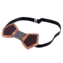 Fashion Novelty Wood Bow Tie MenÂ’s Wooden Bowtie with Fabric Strap Necktie Present for Boyfriend Husband Groom