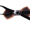 Fashion Novelty Wood Bow Tie MenÂ’s Wooden Bowtie with Fabric Strap Necktie Present for Boyfriend Husband Groom
