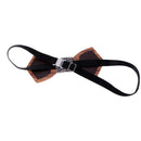 Fashion Novelty Wood Bow Tie MenÂ’s Wooden Bowtie with Fabric Strap Necktie Present for Boyfriend Husband Groom
