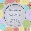 2"x2" Table Picture Photo Frame Colorful Buttons Home Decoration