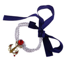 Navy Sailor Rhinestone Anchor Pendant Choker Necklace Nautical Jewerly