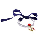 Navy Sailor Rhinestone Anchor Pendant Choker Necklace Nautical Jewerly