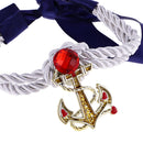 Navy Sailor Rhinestone Anchor Pendant Choker Necklace Nautical Jewerly