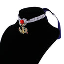 Navy Sailor Rhinestone Anchor Pendant Choker Necklace Nautical Jewerly