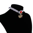 Navy Sailor Rhinestone Anchor Pendant Choker Necklace Nautical Jewerly