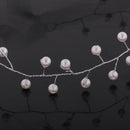 Silver Lady Girls Flower Pearls Headband Ribbon Hair Accessories