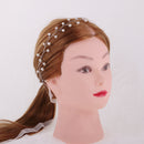 Silver Lady Girls Flower Pearls Headband Ribbon Hair Accessories