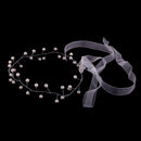 Silver Lady Girls Flower Pearls Headband Ribbon Hair Accessories