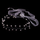 Silver Lady Girls Flower Pearls Headband Ribbon Hair Accessories