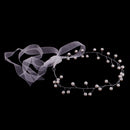 Silver Lady Girls Flower Pearls Headband Ribbon Hair Accessories