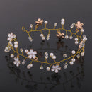 Elegant Girls Crystal Flower Pearls Headband Headpieces Hair Accessories