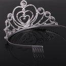 Wedding Party Crystal Pearls Tiara Crown Headband Accessory Love Heart Design Women Hair Jewelry