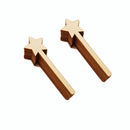 24 Star Shaped Wooden Craft Sticks Brush Paints Craft Kits Popsicle DIY
