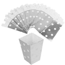12pcs Popcorn Boxes Treat Snack Container Loot Bags Movie Wedding Party Supplies Silver dot