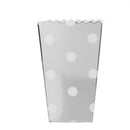 12pcs Popcorn Boxes Treat Snack Container Loot Bags Movie Wedding Party Supplies Silver dot