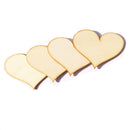 Pieces of 24 Unfinished Heart Shape Wooden Pieces DIY Craft Embellishments