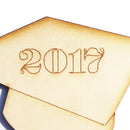 Pack of 10 MDF 2017 Graduation Cap Blank Wooden Shape Pieces DIY Craft Scrapbooking