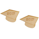 Pack of 10 MDF 2017 Graduation Cap Blank Wooden Shape Pieces DIY Craft Scrapbooking