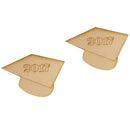 Pack of 10 MDF 2017 Graduation Cap Blank Wooden Shape Pieces DIY Craft Scrapbooking