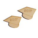 Pack of 10 MDF 2017 Graduation Cap Blank Wooden Shape Pieces DIY Craft Scrapbooking