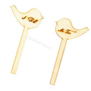 2pcs Romantic Wooden Love Birds Shape Rustic Cake Topper Wedding Party Anniversary Favors Cake Pick Sign Stand