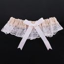 Wedding Bridal Elastic Burlap Lace Flower Leg Garter with Bow Thigh Ring