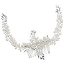 Elegant Bridal Hair Comb Faux Pearl Leaf Style Headpieces Headwear