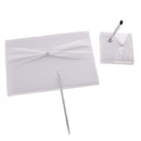 5pcs /Set Satin Bow Ring Pillow Basket Pen Set Guest Book Garter for Wedding