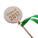 Pieces of 10 Vintage Wooden Class of 2017 Bell Ribbon Wand Graduation Party Accessories