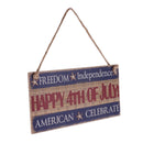 American USA Celebration Wooden Hanging Plaque Wood Sign -HAPPY 4TH of JULY